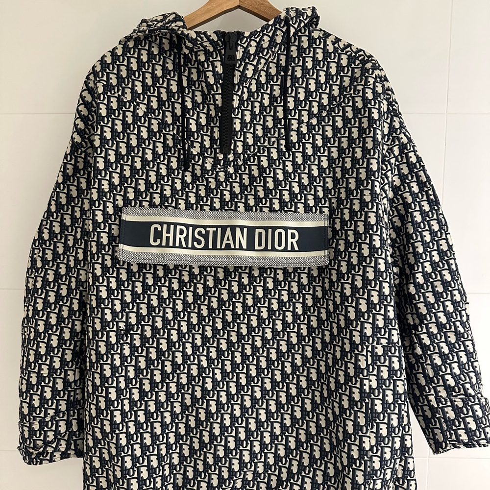 Authentic Christian Dior Oblique Monogram Anorak Hooded Jacket Coat